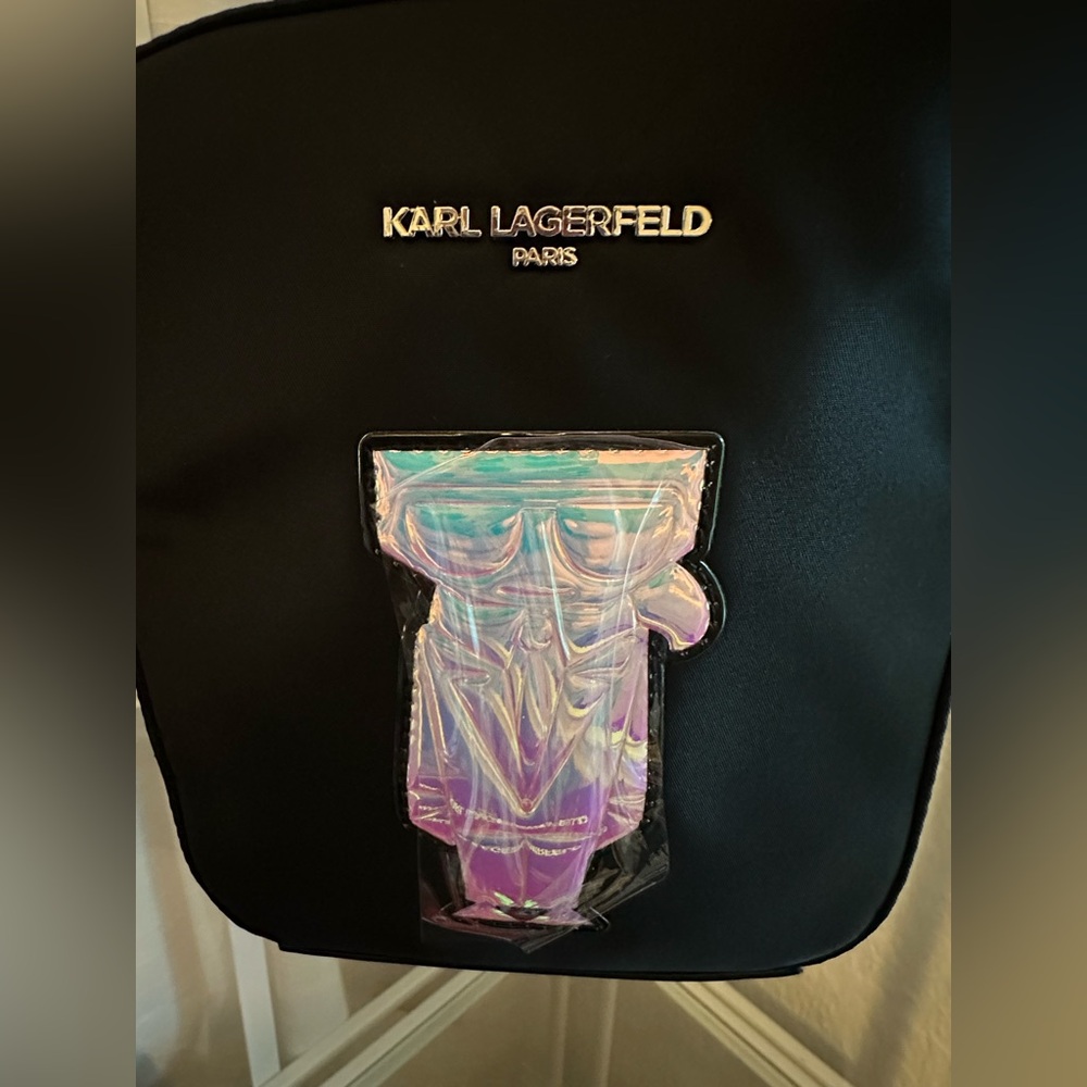 Karl Lagerfeld Black Crossbody Bag with Holographic Logo - Picture 4 of 6
